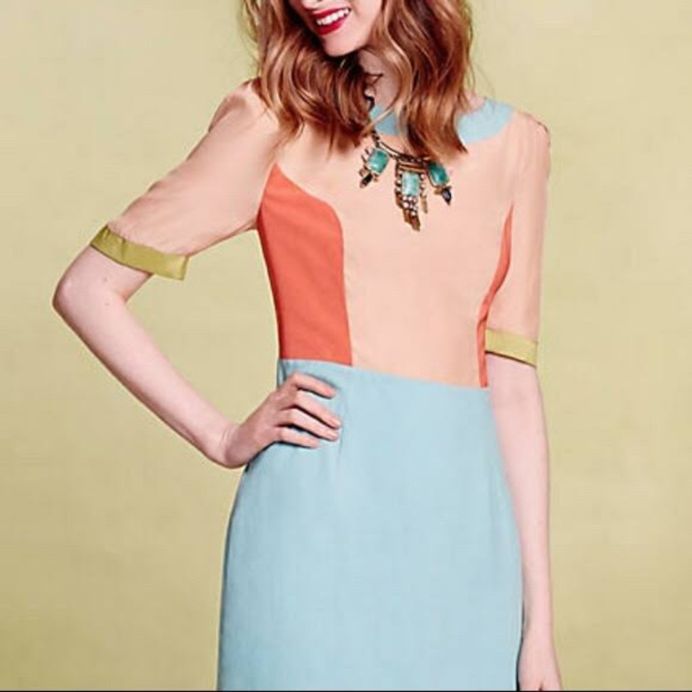Anthropologie Harlyn Primary Cutout Petite Dress
